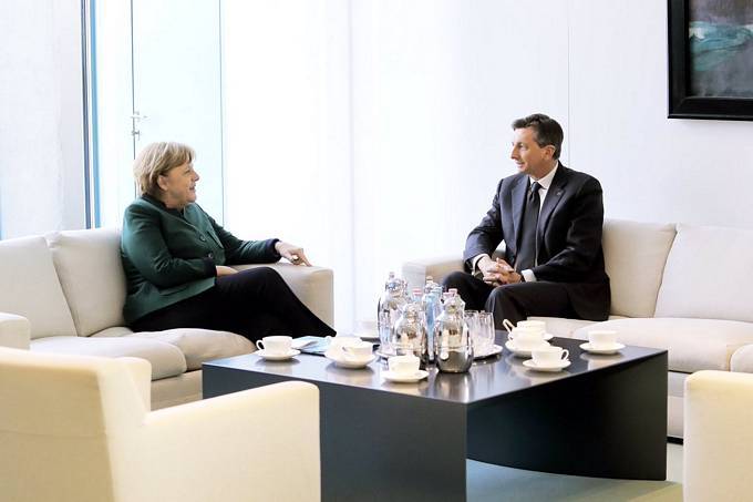 President Pahor with German Chancellor Merkel in Berlin